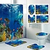 Underwater World Pattern PrintingBathroom Shower Curtain Leisure Toilet Four-Piece Design