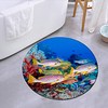 Underwater World Round Mat Carpet Door Mat Bedroom Living Room Carpet Study Room Carpet Kitchen Bathroom Anti-slip Mat