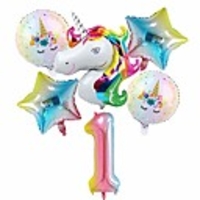 unicorn birthday party balloons decorations for girls 1st party,  large unicorn balloons party supplies