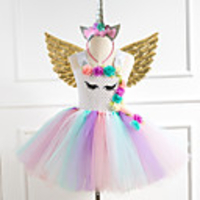 Unicorn Dress Wings Costume Girls