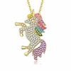 unicorn necklace for girls rainbow unicorn pendant fashion necklace gift for women girl
