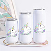 UNICORN Print Cans Thermo Flask Tumbler Thermos Termo Coffee Mug Water Bottle Termo Cafe Travel Outdoor Straw Bottle