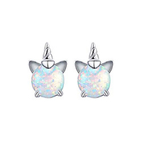 unicorn stud earrings s925 sterling silver hypoallergenic opal cute unicorn earrings for girl