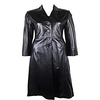 unicorn womens full length trench coat faux leather jacket black ba (16) miniinthebox