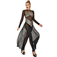 Uniforms Vintage See Through Vacation Dress Dress Party Costume Women