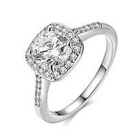 unique princess cut simulated diamond square cz crystal halo promise rings for her white gold plated wedding band women (platinum color,  size 8) kr002