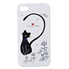 Unique Priting Protective Back Case for iPhone 4 - Little Cat (white)