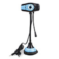 Unique Stylish Rectangle Webcam with Light Microphone (Blue)