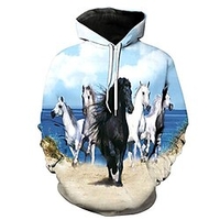 unisex 3d print yellow horse animal pattern slim slim stylish sweatshirt 4xl miniinthebox