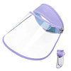 unisex adult sun fishing hat dust-proof adjustable headband foldable cap visor purple