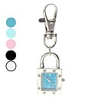 Unisex Alloy Analog Quartz Keychain Watch (Silver)