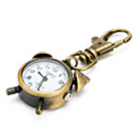 Unisex Alloy Analog Quartz Keychain Watch with Alarm Clock (Bronze)