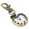 Unisex Alloy Analog Quartz Keychain Watch with apple (Bronze)