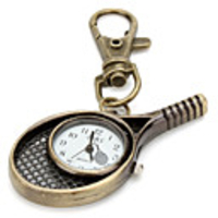 Unisex Alloy Analog Quartz Keychain Watch with Badminton Racket (Bronze)