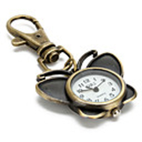 Unisex Alloy Analog Quartz Keychain Watch with Butterfly (Bronze)