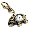 Unisex Alloy Analog Quartz Keychain Watch with Elephant (Bronze)