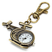 Unisex Alloy Analog Quartz Keychain Watch with Helicopter (Bronze)