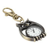 Unisex Alloy Analog Quartz Keychain Watch with Hollow Owl (Bronze)