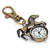 Unisex Alloy Analog Quartz Keychain Watch with Horse (Bronze)