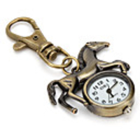 Unisex Alloy Analog Quartz Keychain Watch with Horse (Bronze)