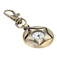 Unisex Alloy Analog Quartz Keychain Watch with Rotatable Star (Bronze)