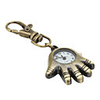 Unisex Alloy Analog Quartz Keychain Watch with The Palm of the Hand (Bronze)