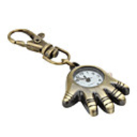 Unisex Alloy Analog Quartz Keychain Watch with The Palm of the Hand (Bronze)