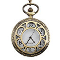 Unisex Alloy Analog Quartz Pocket Watch (Bronze)