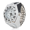 Unisex Alloy Analog Ring Watch with Roman Numeral (Silver)