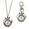 Unisex Apple Style Alloy Analog Quartz Keychain Necklace Watch (Bronze)