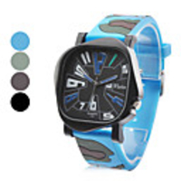 Unisex Army Green Style Rubber Analog Quartz Wrist Watch (Assorted Colors)