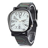 Unisex Army Green Style Rubber Analog Quartz Wrist Watch (Black)