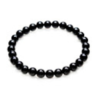 Unisex Black 6mm Natural Aphrizite Bracelet (BGEC58)