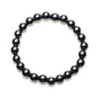 Unisex Black 8mm Natural Hematite Bracelet (BGEC43)