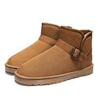 Unisex Boots Flat Heel Round Toe Booties Ankle Boots Casual Daily Walking Shoes Suede Solid Colored Black Yellow Brown / Booties / Ankle Boots