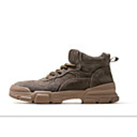 Unisex Boots Vintage British Daily PU Non-slipping Wear Proof Dark Brown Khaki Brown Fall