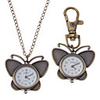 Unisex Butterfly Style Alloy Analog Quartz Keychain Necklace Watch (Bronze)