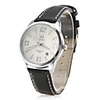 Unisex Calendar Style PU Analog Quartz Wrist Watch (Black)