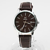 Unisex Calendar Style PU Analog Quartz Wrist Watch (Black)