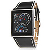 Unisex Calendar Style PU Digital LED Wrist Watch (Black)