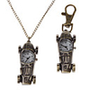 Unisex Car Style Alloy Analog Quartz Keychain Necklace Watch (Bronze)