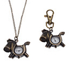 Unisex Cartoon Horse Style Alloy Analog Quartz Keychain Necklace Watch (Bronze)