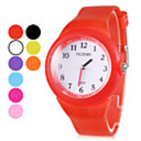 Unisex Casual Style Rubber Analog Quartz Wrist Watch (Assorted Colors)