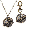 Unisex Cat Style Alloy Analog Quartz Keychain Necklace Watch (Bronze)