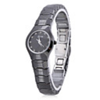Unisex Ceramic Analog Quartz Wrist Watch (Black)