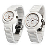 Unisex Ceramic Analog Quartz Wrist Watch (White)