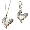Unisex Cock Style Alloy Analog Quartz Keychain Necklace Watch (Bronze)