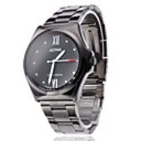 Unisex Colorfull Point Steel Analog Quartz Wrist Watch (Black)