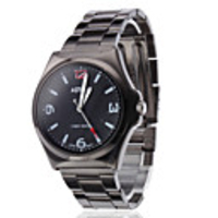 Unisex Cool Steel Analog Quartz Wrist Watch (Black)