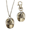 Unisex Cricket-cap Style Alloy Analog Quartz Keychain Necklace Watch (Bronze)